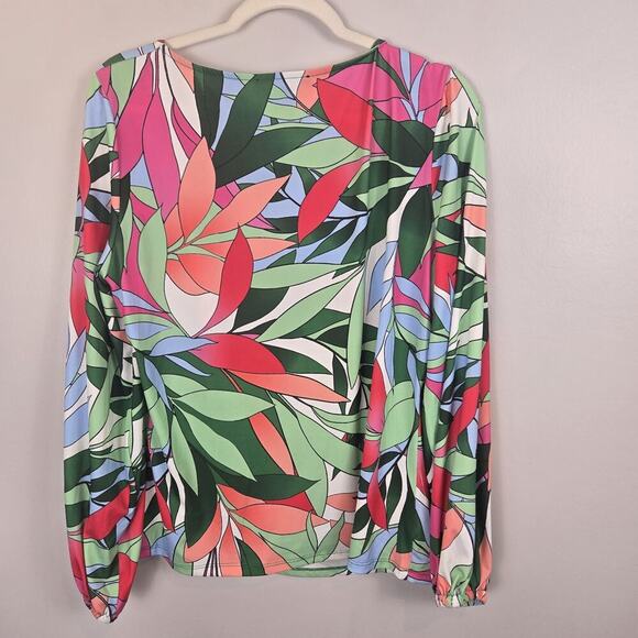 Boston Proper Palma Rainforest Sweetheart Ring Knit Top LARGE Sexy Boho Hippie - Picture 7 of 10